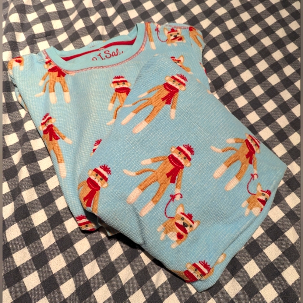 PJ Salvage Sock Monkey Christmas PJ Set